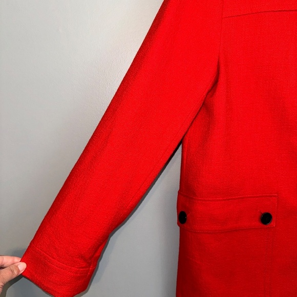 EUC Anthropologie Maeve Textured Peacoat Pea Coat Jacket Red Size 8 - Picture 12 of 15